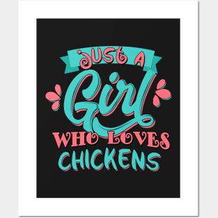 Just A Girl Who Loves Chickens Gift graphic Posters and Art